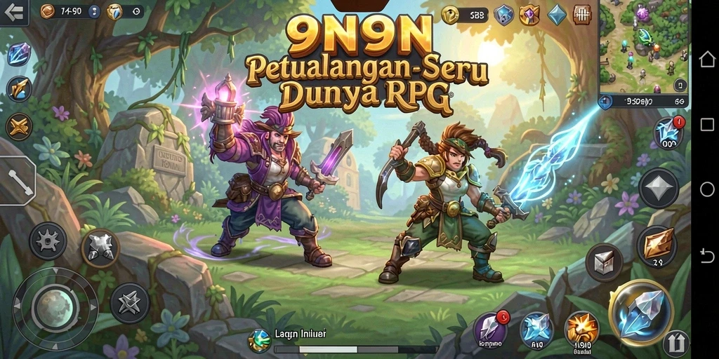 Gameplay 9N9N yang seru dan menantang dalam dunia RPG.