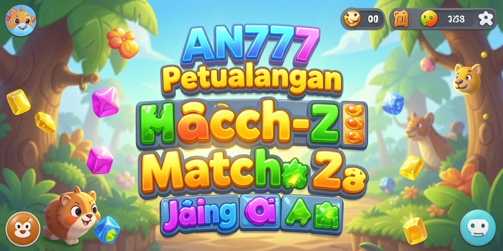 Tangkapan layar gameplay AN777 dengan aksi mencocokkan permata.