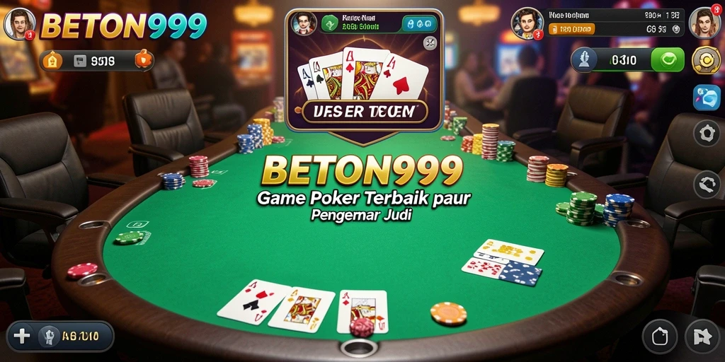 Tampilan menarik dari gameplay Poker di BETON999.