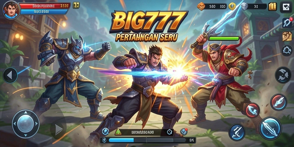 Gameplay menegangkan dalam BIG777 yang menampilkan pertarungan tim.