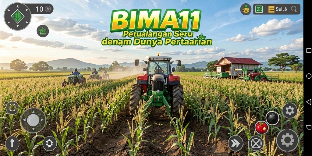 Menggambarkan gameplay seru bertani di BIMA11.