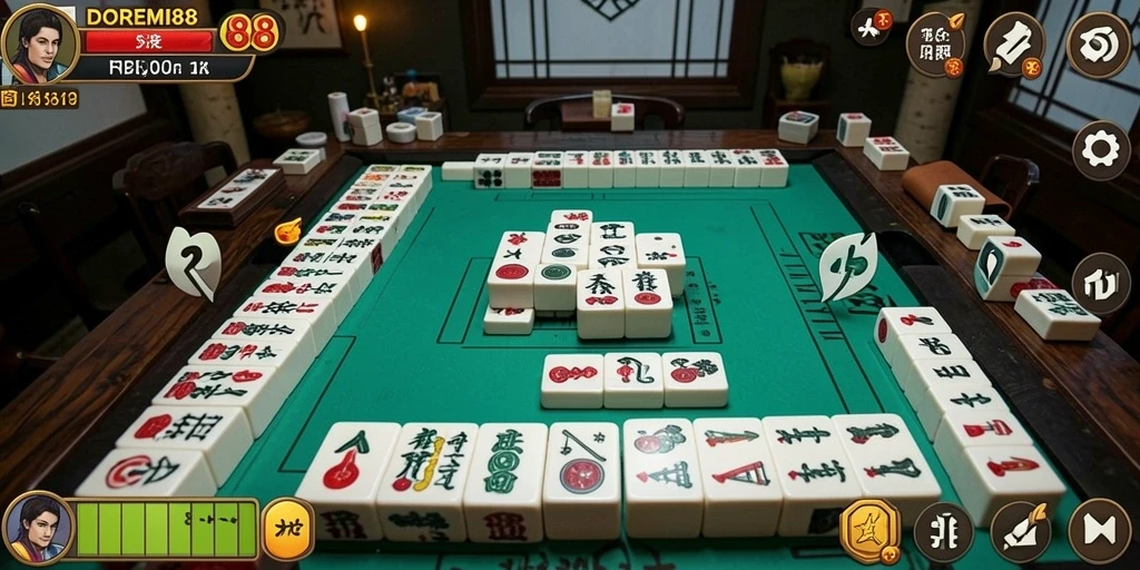 Gameplay menarik DOREMI88 dengan tampilan ubin Mahjong yang berwarna-warni.
