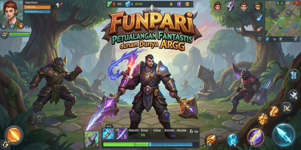 Tangkapan layar dari gameplay yang seru dalam FUNPARI ARPG.