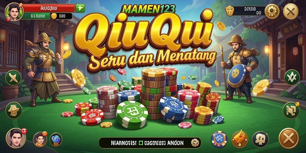 Tampilan seru dari gameplay QiuQiu di MAMEN123.