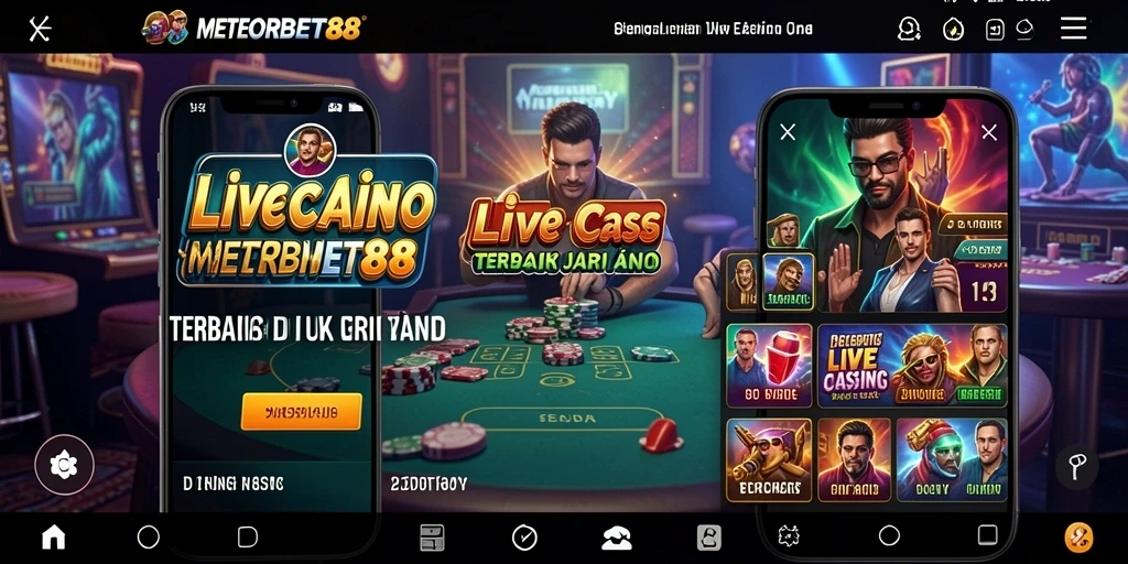 Tampilan gameplay Live Casino yang mengesankan di METEORBET88.