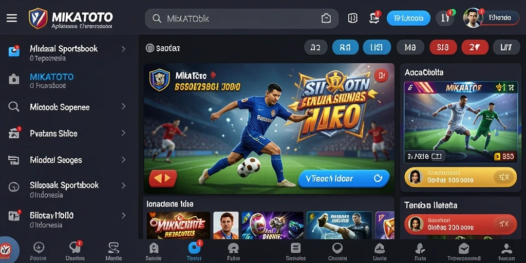 Tampilan utama MIKATOTO dengan berbagai pilihan taruhan olahraga.