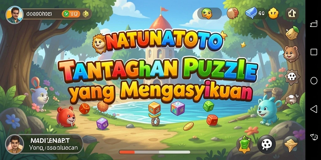 Gameplay NATUNATOTO yang seru dengan berbagai tantangan puzzle.
