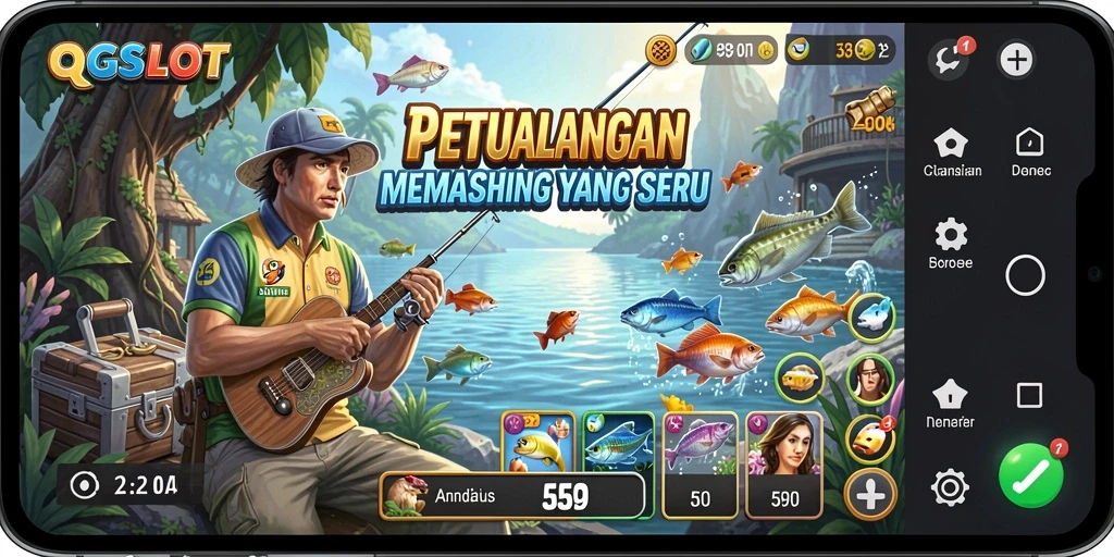 Gameplay seru dalam QQSLOT dengan aksi memancing yang mendebarkan.