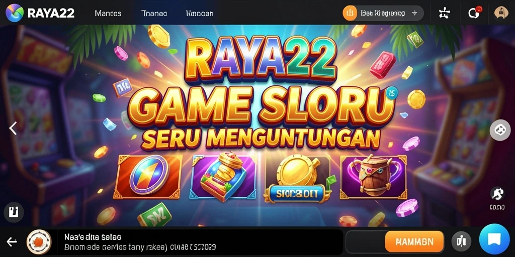 Tampilan gameplay seru di RAYA22 dengan berbagai simbol Slot.