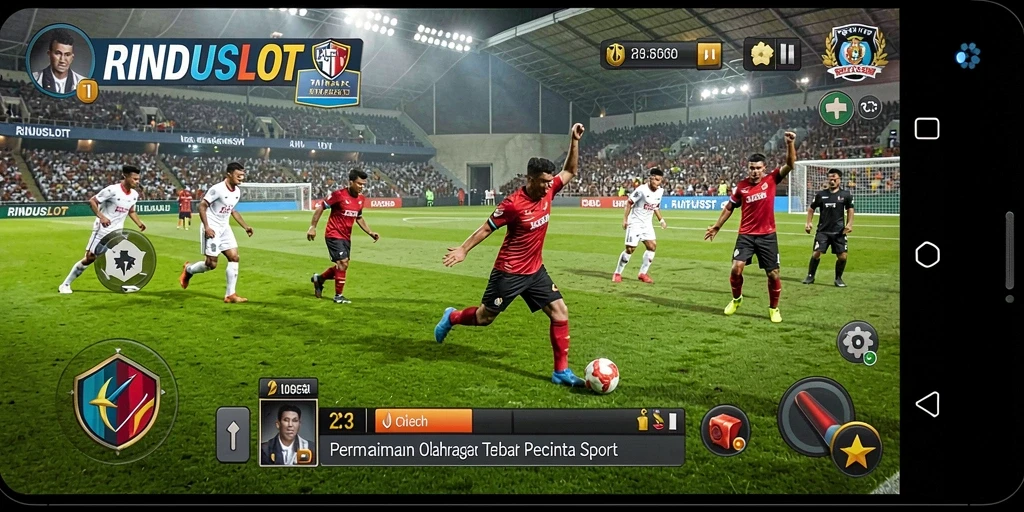 Tangkapan layar permainan <strong>RINDUSLOT</strong> menunjukkan aksi seru di lapangan.
