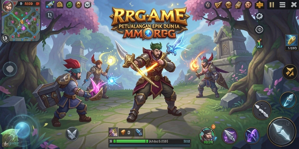 Tampilan gameplay RPGAME dengan petualangan menantang di dunia MMORPG.